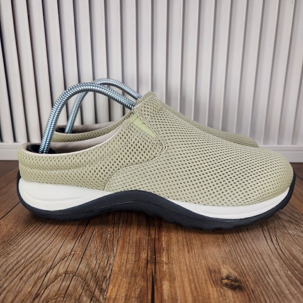 LL Bean Mesh Mules Women's Size 10M Green Slip On Casual Comfort Shoes Clogs